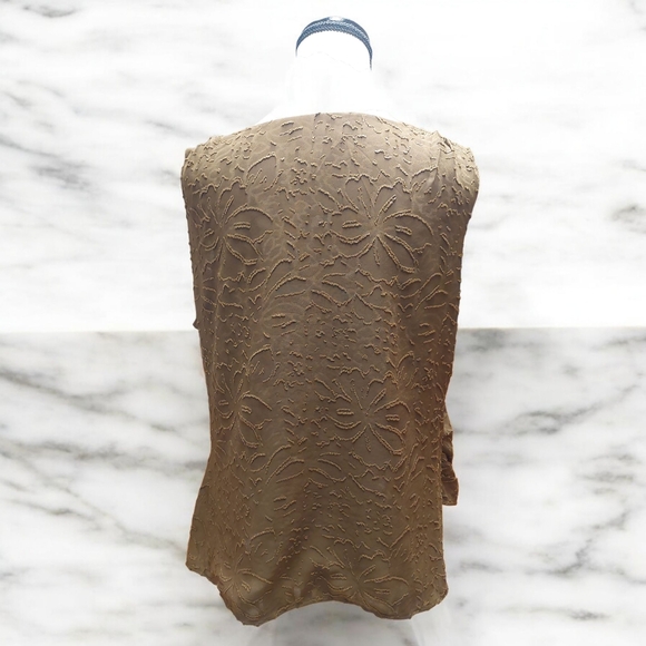Brown Asymmetrical Wrap Tank Top - Picture 2 of 5